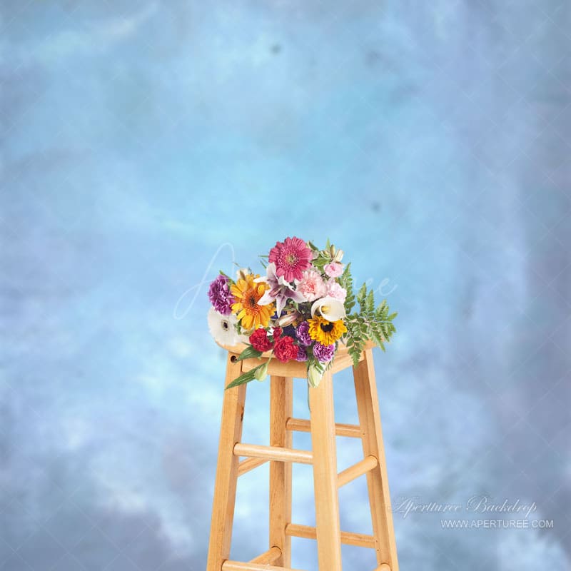 Aperturee - Blue Art Paint Abstract Textured Photography Backdrop
