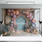 Aperturee - Blue Balloons Summer Coastal Cake Smash Backdrop