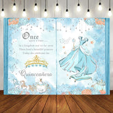 Aperturee - Blue Book Princess Floral Crown Birthday Backdrop