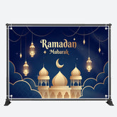 Aperturee - Blue Cloud Gold Lantern Palace Ramadan Backdrop