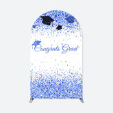 Aperturee - Blue Congrats Grad Party Double Sided Arch Backdrop