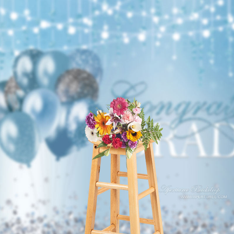 Aperturee - Blue Diamond Balloon Grad Backdrop For Photography