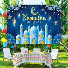 Aperturee - Blue Dome Palace Night Moon Mandala Ramadan Backdrop