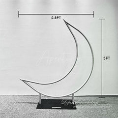 Aperturee - Blue Glitter Bokeh Moon Shape Arch Backdrop Party Decor