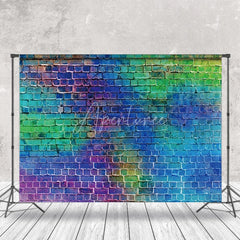 Aperturee - Blue Graffiti Brick Wall Photogrpahy Backdrop