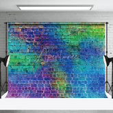 Aperturee - Blue Graffiti Brick Wall Photogrpahy Backdrop