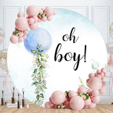 Aperturee - Blue Moon Oh Baby Round Baby Shower Backdrop