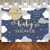 Aperturee - Blue Night Sky Clouds Galaxy Baby Shower Backdrop