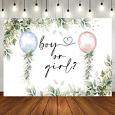 Aperturee - Blue Pink Balloon Greeny Baby Shower Backdrop