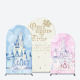 Aperturee - Blue Pink Castle Gender Reveal Arch Backdrop Kit