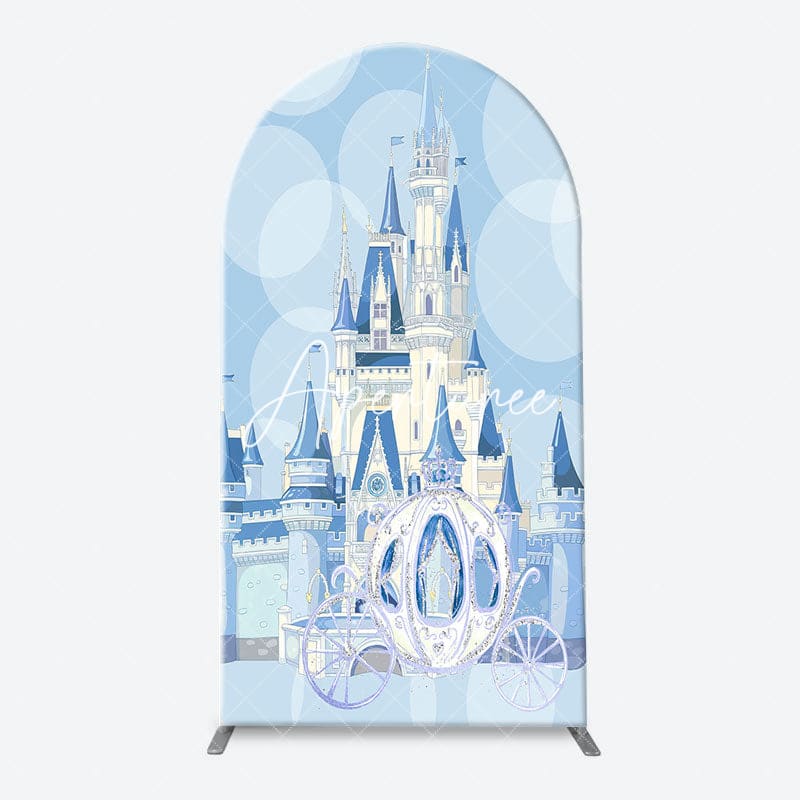 Aperturee - Blue Pink Castle Gender Reveal Arch Backdrop Kit