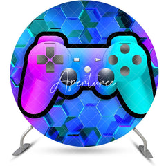 Aperturee - Blue Purple Future Sense Gamepad Round Backdrop