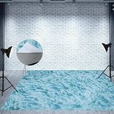 Aperturee - Blue Realistic Villus Fabric Texture Bokeh Floor Mat