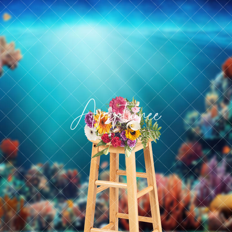 Aperturee - Blue Sea Colorful Coral Natural Scenery Backdrop
