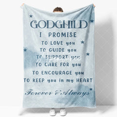 Aperturee - Blue Sky Cloud Godchild Christ Belief Text Blanket