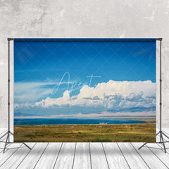 Aperturee - Blue Sky Grass Natural Scenery Photography Backdrop
