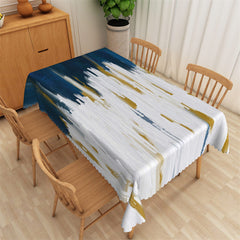 Aperturee - Blue White Painting Artistic Rectangle Tablecloth