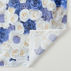 Aperturee - Blue White Roses Valentines Day Backdrop For Photo