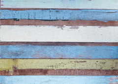 Aperturee - Blue White Yellow Paint Board Wood Rubber Floor Mat