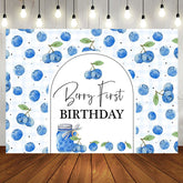 Aperturee - Blueberry Jam Jar Plaid Boy 1St Birthday Backdrop