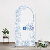 Aperturee - Bohemain Blue White Flowers Chiara Arch Backdrop