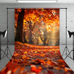 Aperturee - Bokeh Maple Leaf Forest Autumn Photography Backdrop