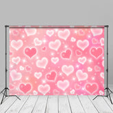 Aperturee - Bokeh Pink Heart Valentines Day Photography Backdrop