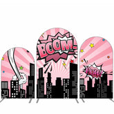 Aperturee Boom Night City Pink Sky Birthday Arch Backdrop Kit