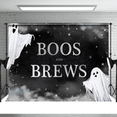 Aperturee - Boos And Brews Smoke Halloween Baby Shower Backdrop