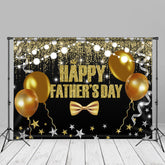 Aperturee - Bowtie Balloons Sparkling Black Fathers Day Backdrop