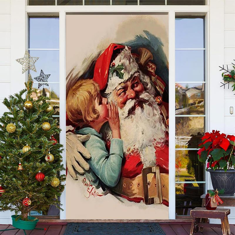 Aperturee - Boy Santa Claus Christmas Door Cover Decoration