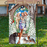 Aperturee - Brick Painting Wild Animals Christmas Garden Flag