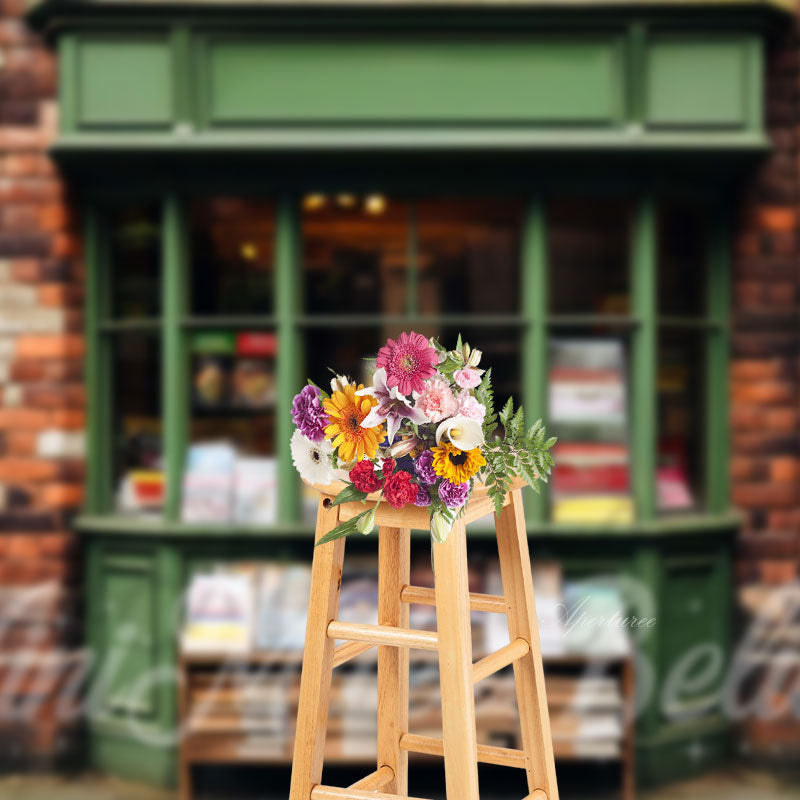 Aperturee - Brick Wall Newsstand Birthday Cake Smash Backdrop