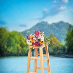 Aperturee - Bridge Ancient Pavilion Landscape Photo Backdrop