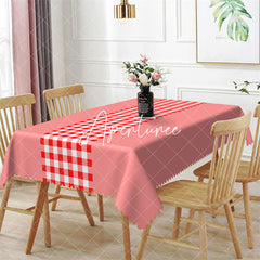 Aperturee - Bright Pink Red Gingham Party Rectangle Tablecloth