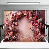 Aperturee - Bright Pink Rose Photo Birthday Cake Smash Backdrop