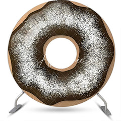 Aperturee - Brown Cream Powdered Sugar Doughnut Circle Backdrop