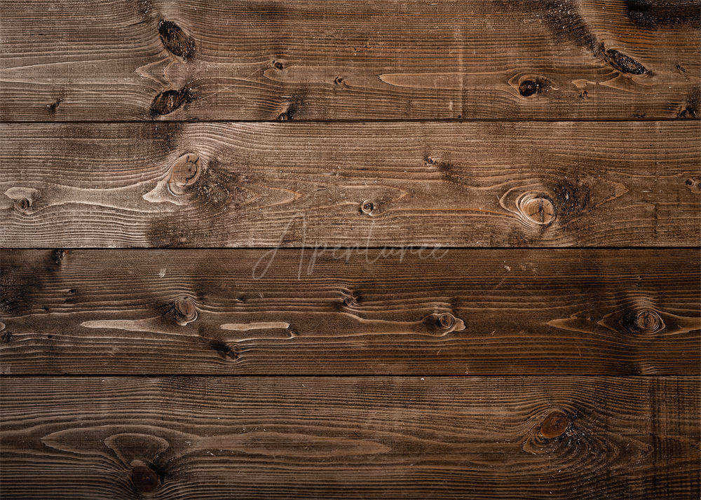 Aperturee - Deep Brown Old Burnt Texture Wood Rubber Floor Mat