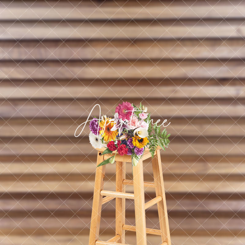 Aperturee - Brown Slotted Wood Plaid Texture Backdrop For Photo