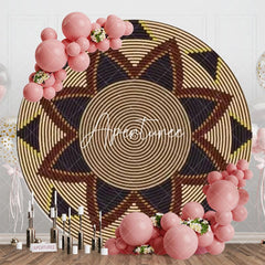 Aperturee - Brown Traditional Ethiopian Basket Round Backdrop