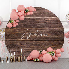 Aperturee - Brown Wooden Textured Floor Simple Circle Backdrop