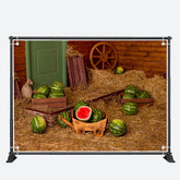 Aperturee - Bucolic Hayfield Watermelon Farm Summer Backdrop