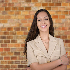 Aperturee - Bucolic Orange Brown Brick Portrait Photo Backdrop