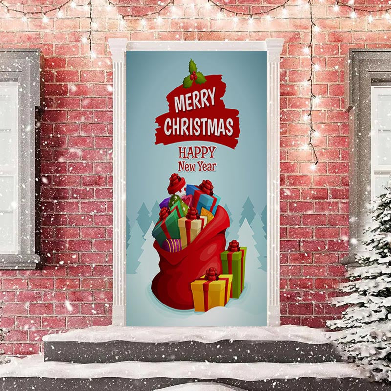Aperturee - Bundle Gifts Blue Forest Merry Christmas Door Cover