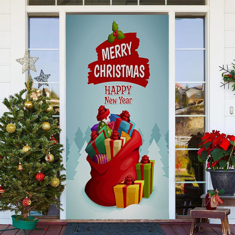 Aperturee - Bundle Gifts Blue Forest Merry Christmas Door Cover