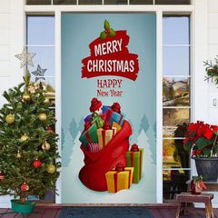 Aperturee - Bundle Gifts Blue Forest Merry Christmas Door Cover