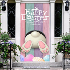 Aperturee - Bunny Butt Colorful Wood Board Egg Easter Door Cover