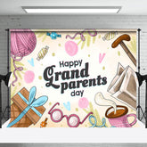 Aperturee - Candy Crutch Gifts Happy Grandparents Day Backdrop