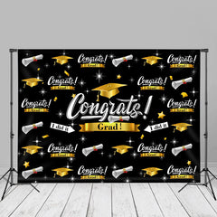 Aperturee - Caps Stars Certificates Black Grad Backdrop For Photo