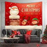 Aperturee - Cartoon Animal Merry Christmas Art Decor Wall Tapestry